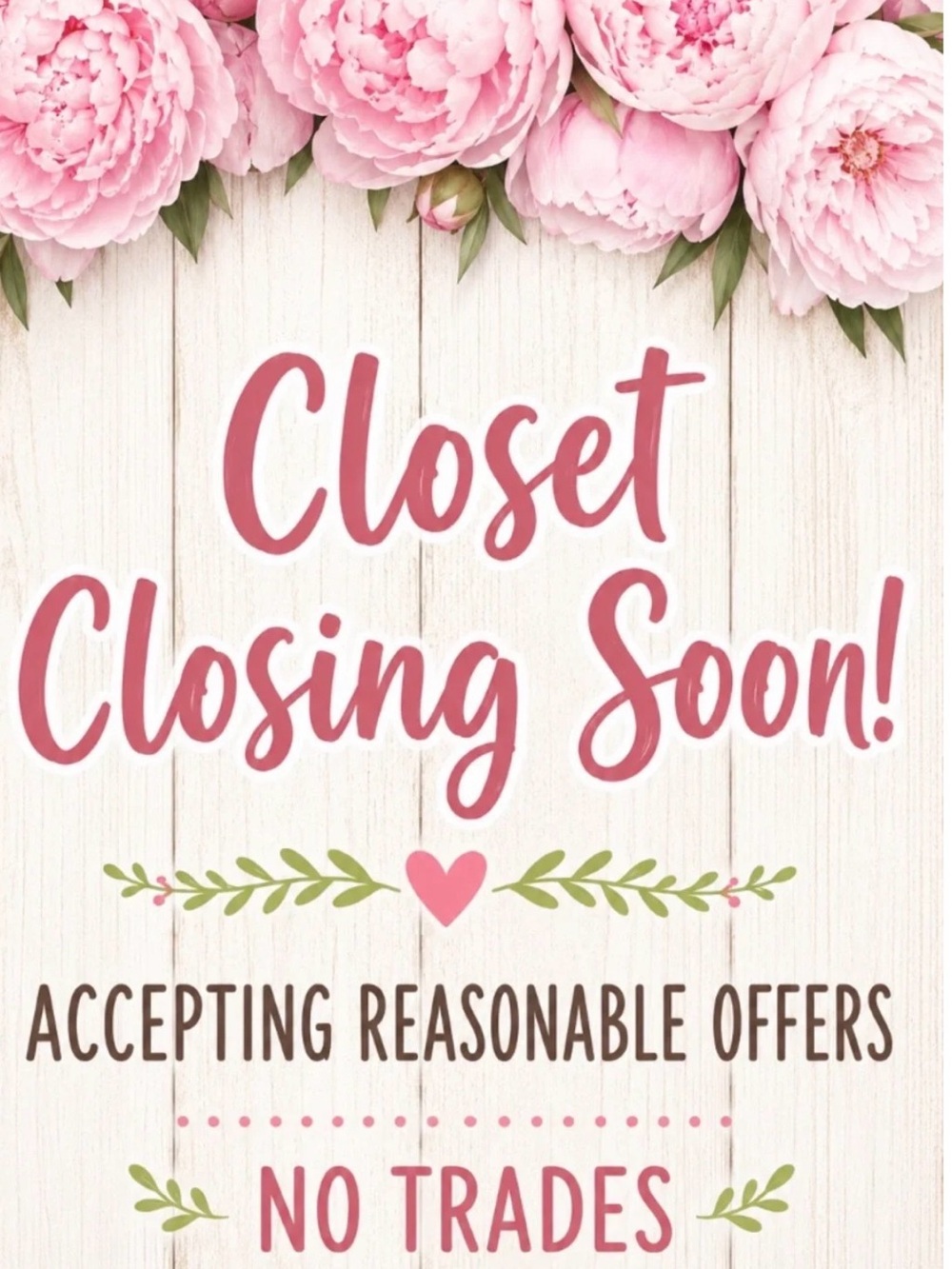 Closet Closing Sale